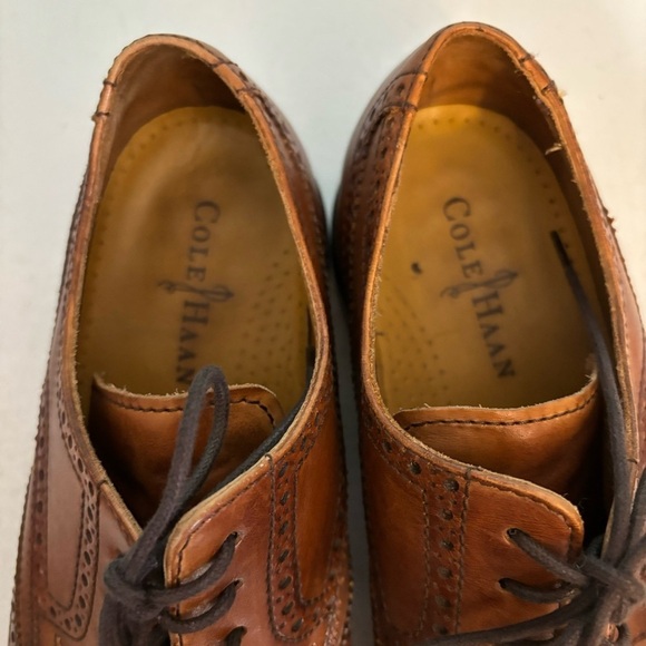 Cole Haan men’s tan leather wingtip oxfords in size 10.5 C09303 - Picture 8 of 12